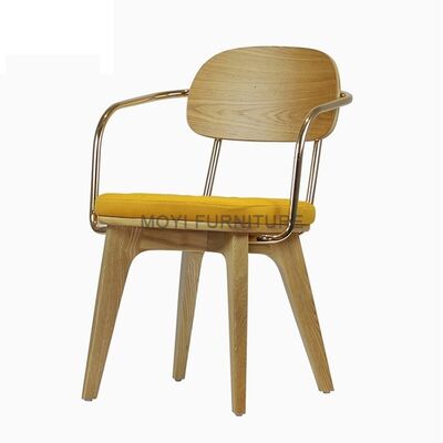 New Design Industrial Style Dining Chair with Comfortable Cushion and Wooden Legs Restaurant Dining Room Chair