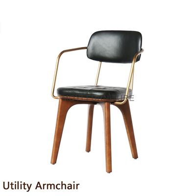 New Design Industrial Style Dining Chair with Comfortable Cushion and Wooden Legs Restaurant Dining Room Chair