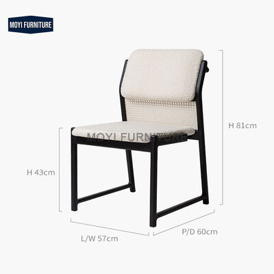 MOYI Vintage Nordic Style Dining Chair with Wood Leather Seat Lamb Velvet Cushion Elegant Dining Room Furniture