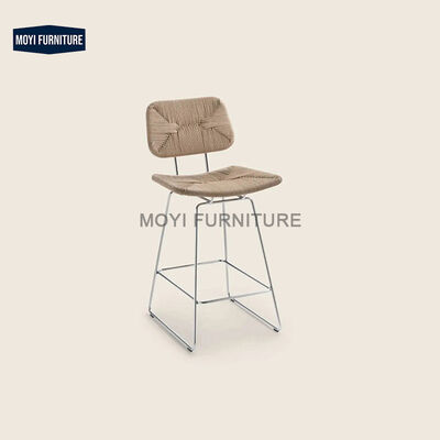 MOYI Modern Metal Frame Plastic Backrest bar Stool Restaurant Cafe Bistro bar Stainless Steel bar Chair Furniture