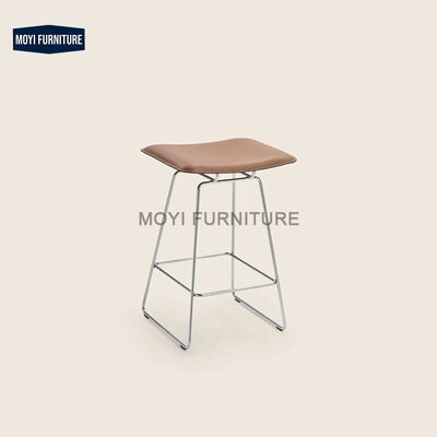 MOYI Modern Metal Frame Plastic Backrest bar Stool Restaurant Cafe Bistro bar Stainless Steel bar Chair Furniture