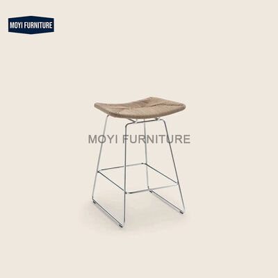 MOYI Modern Metal Frame Plastic Backrest bar Stool Restaurant Cafe Bistro bar Stainless Steel bar Chair Furniture