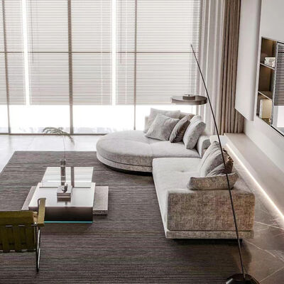 MOYI L Shape Corner Italian Fabric Leather Living Room Furniture Modern Style Modernos White Leather Sectional Sofa