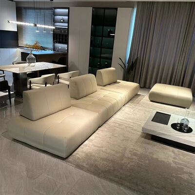 Modern Minimalist Leather Italian Sofa Luxury Set Black Corner Couch Sofa Living Room Furniture High Quality Design
