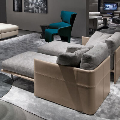 Minimalist Italian Designer Dylan L Shaped Sofe Set Furniture Living Room Salas Modern Luxury Withe Fabric Sofa