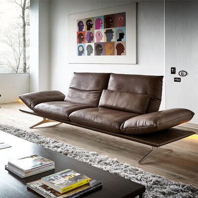 Modern Italy Synthetic Leather Sofa L Shape Villa Adjustable Armrest Lounge Sofas