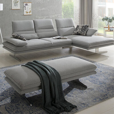 Modern Italy Synthetic Leather Sofa L Shape Villa Adjustable Armrest Lounge Sofas