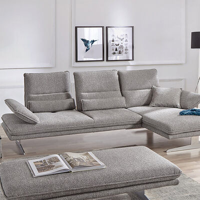 Modern Italy Synthetic Leather Sofa L Shape Villa Adjustable Armrest Lounge Sofas