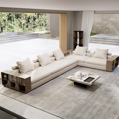 Luxury Italian Style Living Room Furniture Sofa Home Furniture Sofa Large Set Wood Arm Fabric Sofa Sectionals
