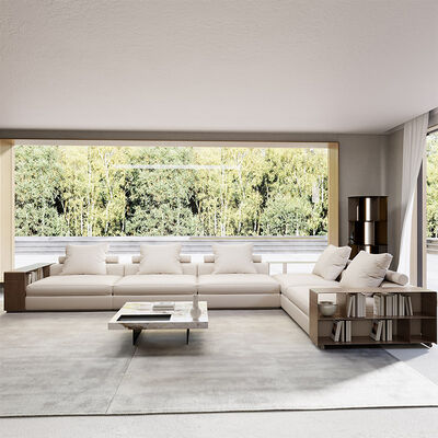 Luxury Italian Style Living Room Furniture Sofa Home Furniture Sofa Large Set Wood Arm Fabric Sofa Sectionals