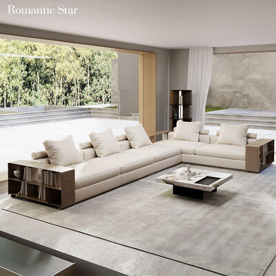 Luxury Italian Style Living Room Furniture Sofa Home Furniture Sofa Large Set Wood Arm Fabric Sofa Sectionals
