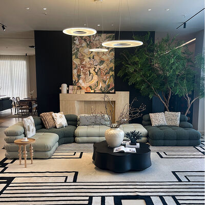 Hotel Large Size Combination Luxury Sofa Set Living Room Furniture Mountain Step Sofa Leather Sofa Set
