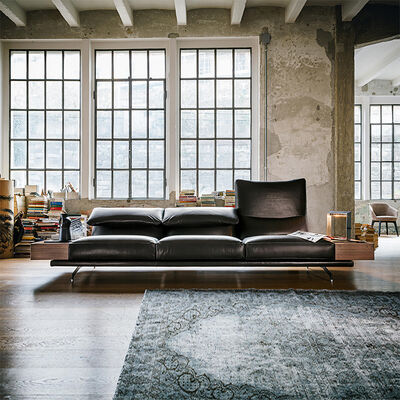 Italian Minimalist Large Apartment Living Room Luxury Sofa Genuine Light Luxury Cowhide Leather Curved Special-shaped Corner