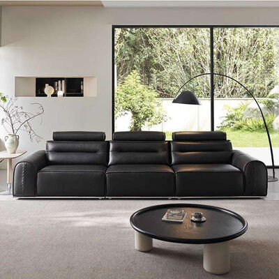 Black Leather Modular Upholstered Lounge Sofa Sectional Couch Modern Fashion Living Room Furniture Compression Sofa Sets