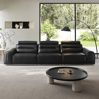 Black Leather Modular Upholstered Lounge Sofa Sectional Couch Modern Fashion Living Room Furniture Compression Sofa Sets
