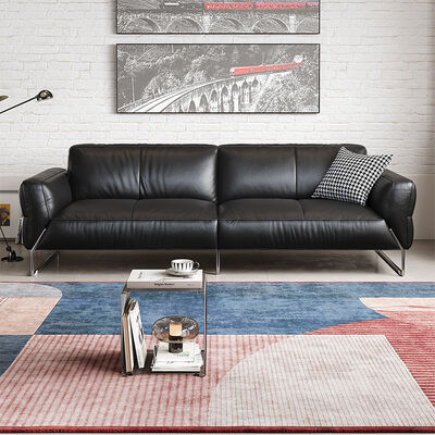European Style Modern Leather Sofa Set High Quality Home Office Furniture with Storage Design Sponge Filled