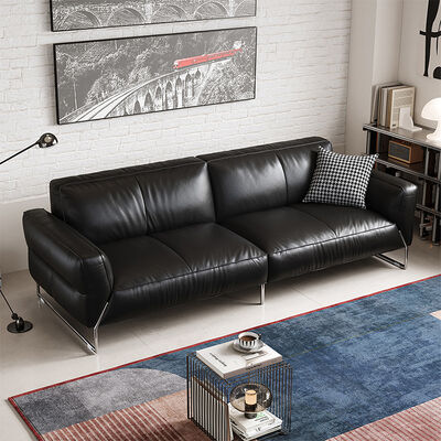 European Style Modern Leather Sofa Set High Quality Home Office Furniture with Storage Design Sponge Filled