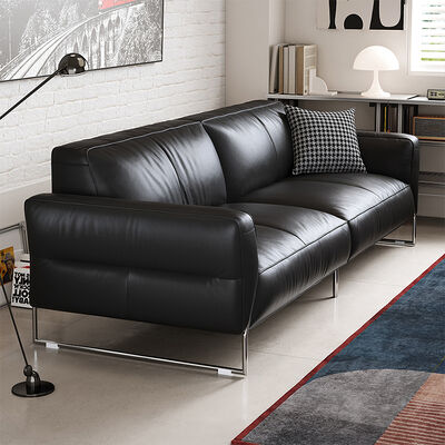 European Style Modern Leather Sofa Set High Quality Home Office Furniture with Storage Design Sponge Filled