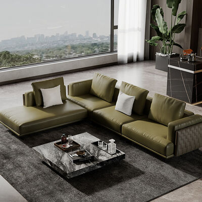 Foshan Factory Itaian Modern Saddle Leather Sofa Home Furniture Leather Sofa Set Modular Hotel Furniture Sofa Set