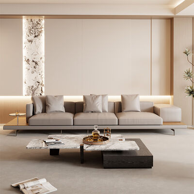 Aesthetic Artificial Leather Sectional Sofa Modular Set with Sponge Filled Upholstery-Modern Design for Living Room