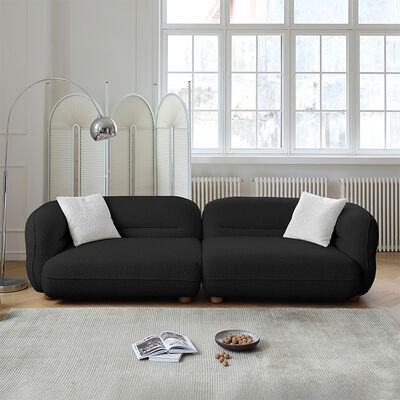 High Quality European Design Boucle Fabric Modular Curved Sofa Set for Living Room or Apartment Sofa