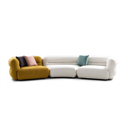 High Quality European Design Boucle Fabric Modular Curved Sofa Set for Living Room or Apartment Sofa