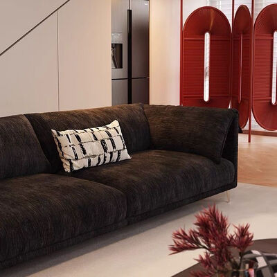 Italian Minimalist Modern Retro Fabric Sofa Chenille Straight Small Apartment Living Room Luxury Sectional Style Sofa Couch
