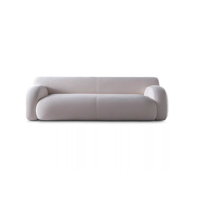 Nordic Italian Minimalism Design Couch Simple Hotel Home Furniture High Quality White Velvet Fabric 4 Seater Living Room Sofa
