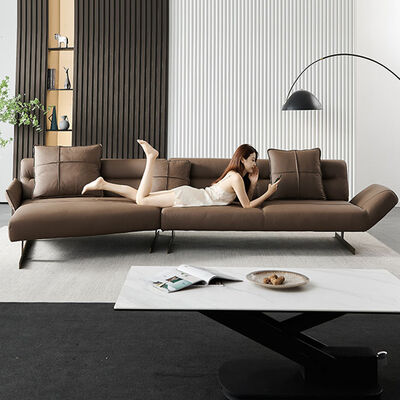 Italian Minimalist Leather Living Room 3 Seat Sofa Modern Luxury Sofa Set Furniture for Hotel Villa Art Hall