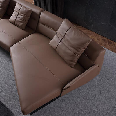 Italian Minimalist Leather Living Room 3 Seat Sofa Modern Luxury Sofa Set Furniture for Hotel Villa Art Hall