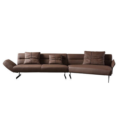 Italian Minimalist Leather Living Room 3 Seat Sofa Modern Luxury Sofa Set Furniture for Hotel Villa Art Hall