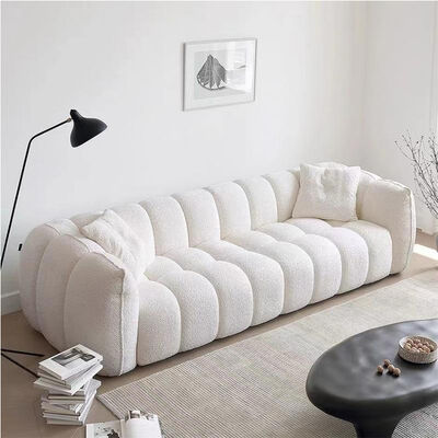 Modern Luxurious Velvet Fabric Sofa Set White Compressed Living Room Sofas with Sponge Filling for Home or Mall Furniture