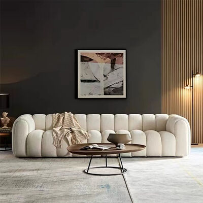 Modern Luxurious Velvet Fabric Sofa Set White Compressed Living Room Sofas with Sponge Filling for Home or Mall Furniture