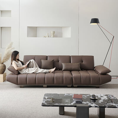 Italian Luxury Living Room Sofa Minimalist Style Ultra-Wide Seat Removable Backrest Adjustment Convertible Luxury Sofa
