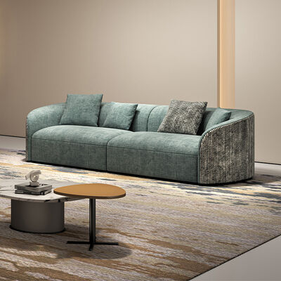 Nordic Fabric Sectional Living Room Sofa Set Modular Sofa With Sponge Filling Material