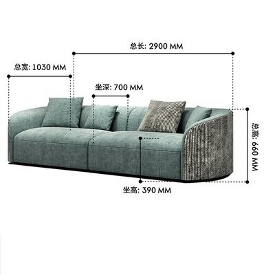 Nordic Fabric Sectional Living Room Sofa Set Modular Sofa With Sponge Filling Material