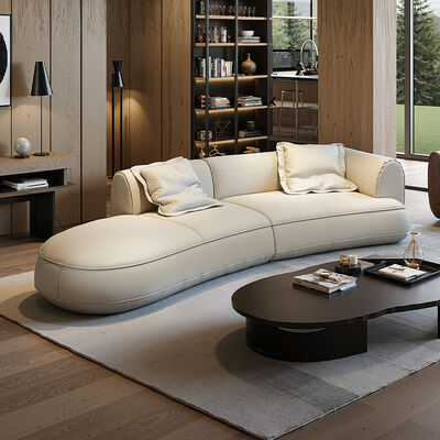 Modern Functional Thick Leather and High-end Original Design Villa Living Room Sofa Set