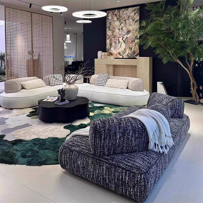 Italian Simple Armless Round Backrest Multi-size Multi-combination Fabric Island Sofa Living Room Villa Apartment Residence