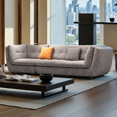 Modern White Fabric 1-2-3-4 Seater Sofa Sofa Lamp Luxury Designer Hotel Living Room Furniture Teddy Velvet Straight Sofa Set