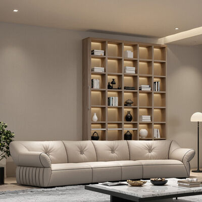 Italian Minimalist Creative Living Room Hotel Villa Three Seat Sofa Wooden Frame Fabric Lounge Sofa Furniture