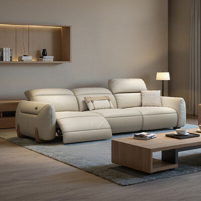Comfortable Electric Recliner Leather Modular Sofa Set Extendable for Home Living Room Hall Home Theater Seating Hotels Malls