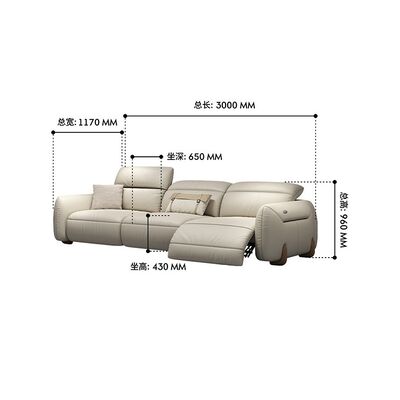 Comfortable Electric Recliner Leather Modular Sofa Set Extendable for Home Living Room Hall Home Theater Seating Hotels Malls