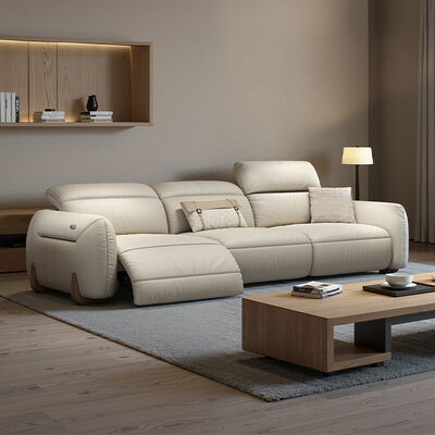 Comfortable Electric Recliner Leather Modular Sofa Set Extendable for Home Living Room Hall Home Theater Seating Hotels Malls