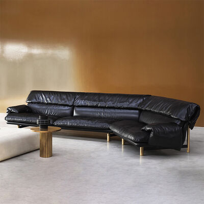 Italy Modern Sectional Sofa Baxter Jo Modular Sofa Set Black Leather Couch Leisure Sofa