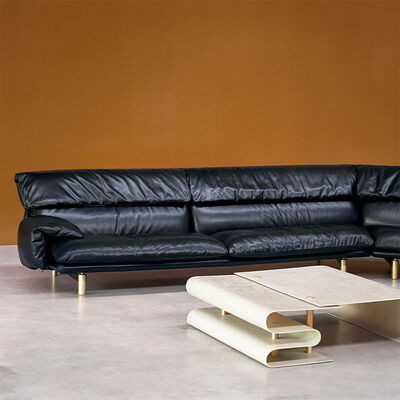 Italy Modern Sectional Sofa Baxter Jo Modular Sofa Set Black Leather Couch Leisure Sofa