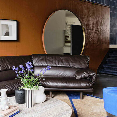 Italy Modern Sectional Sofa Baxter Jo Modular Sofa Set Black Leather Couch Leisure Sofa