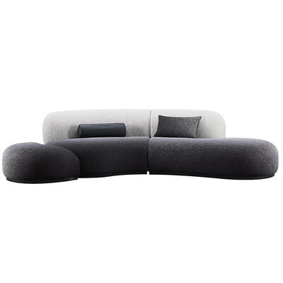 MOYI Italian VIP Waiting Room Couches Sofa Two Seat Fabric Curved Shape Sofa for Hotel Villa Home Office