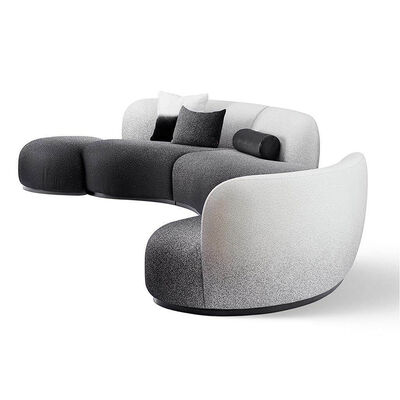MOYI Italian VIP Waiting Room Couches Sofa Two Seat Fabric Curved Shape Sofa for Hotel Villa Home Office