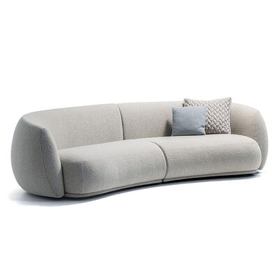 MOYI Italian VIP Waiting Room Couches Sofa Two Seat Fabric Curved Shape Sofa for Hotel Villa Home Office