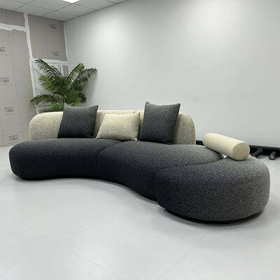 MOYI Italian VIP Waiting Room Couches Sofa Two Seat Fabric Curved Shape Sofa for Hotel Villa Home Office